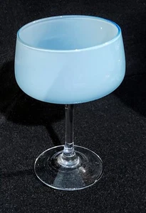 Powder blue champagne/tall sherbet with clear stem - Picture 1 of 4