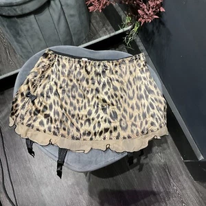 Vintage Victoria’s secret second skin satin Liquid Aminal Print Skirt Thong L - Picture 1 of 4