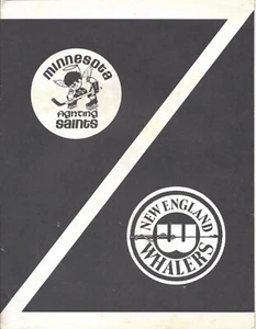 1975 WHA Playoff Hockey Programm Minnesota Fighting Saints New England Walfänger Sehr guter Zustand - Bild 1 von 3