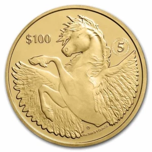 1 oz 100$ Goldmünze Virgin Islands - Pegasus 2022 ST - Picture 1 of 2