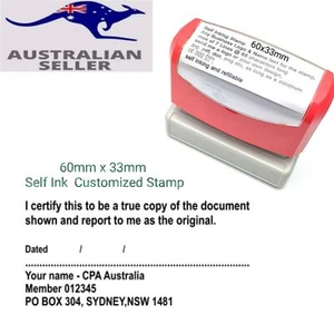60 x 33mm Custom Certification Rubber Flash Stamp CPA Accountant Nurse Self Ink - Picture 1 of 2