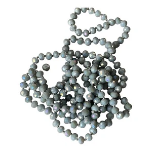 Grey Crystal Glass Faceted Round Iridescent Bead 1 Strand With 187 Beads - Picture 1 of 5