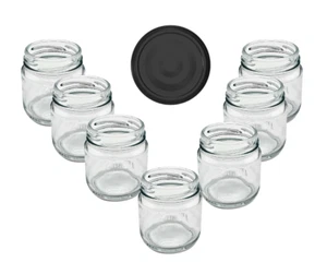Sturzgläser 100 ml mit Schwarz Deckel Marmeladengläser Einmachgläser Einweckglas - Bild 1 von 6