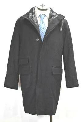 Andrew Marc Mens Black Full Zip Flap Hidden Button Placket Pocket Overcoat M - Image 1 of 4
