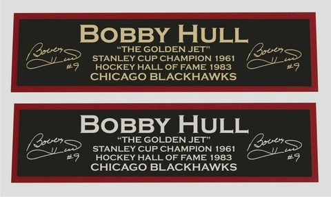 Bobby Hull color nameplate for signed autographed hockey photo jersey puck Cover