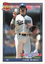 1991 Topps Baseball Eddie Murray Los Angeles Dodgers #590