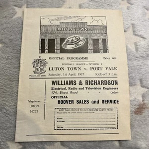 LUTON TOWN v PORT VALE Football Programme Div 4 Saturday 1st April 1967 Vg+ - Picture 1 of 2