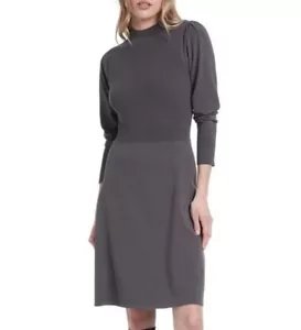 NUEVO CON ETIQUETAS $199 MARCS Vestido Gris Fight The Moonlight Tejido Línea A / Talla L - Imagen 1 de 8