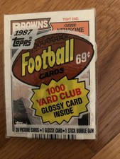 1987 Topps 28 Card Cello Pack Ozzie Newsome Front Showing Art Monk Back