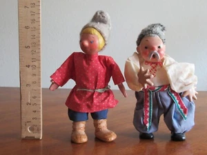 Vintage Chub & Emelya Russian Cossack Dancer & Peasant Lot Of 2 Folk Art Dolls - Picture 1 of 8