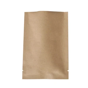 100pcs Heat Seal Flat Kraft Paper Metallized Foil Open Top Bags Outer Size ~4x6" - Picture 1 of 5
