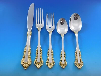 Medici Golden Accent by Gorham Sterling Silver Flatware Set 12 Service 66 Pieces - Image 1 of 4