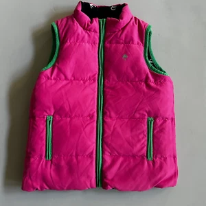 Lilly Pulitzer Girls  Reversible Vest Pink/Kelly Green Youth 12 Equestrian Horse - Picture 1 of 6