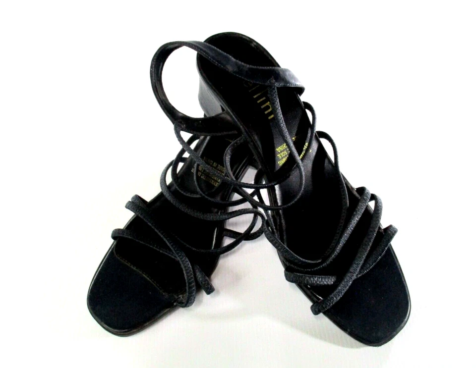 Sandalia Bellini de tacón de cuña sin cordones talla 9,5 AUS 9,5 EE. UU. 7,5 Reino Unido negra sintética Foto 1 de 4