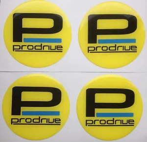 PEGATINAS TAPA CENTRAL DE RESINA ABOVEDADA RUEDA DE ALEACIÓN PFF7 GT1 PRODRIVE X4 AMARILLO 55MM - Imagen 1 de 2