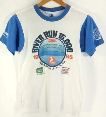 Vtg River Run Jacksonville Florida Graphic T-Shirt Men's Med Screen Stars Runner - Image 1 of 4
