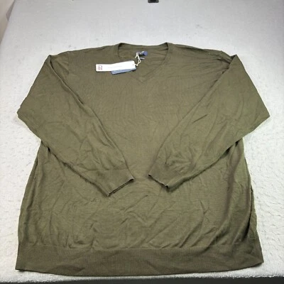 Cutter & Buck Sweater Mens 4XLT Tall Green Douglas Wool Blend Pullover Golf NEW - Image 1 of 4