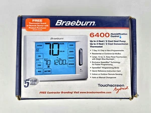 Braeburn 6400 5-2 Day Programmable Touchscreen Hybrid Thermostat White - Picture 1 of 19