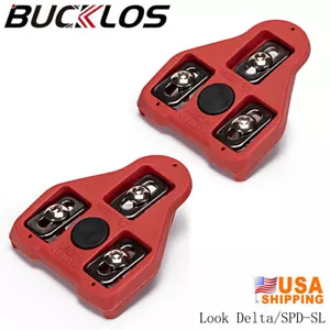 BUCKLOS Road Shoes Cleat 0/9 Degree Cleats Set fit SPD-SL/Look Delta Peloton US - Picture 1 of 14