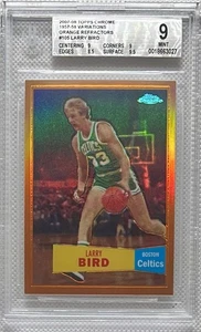 2007-08 Topps Chrome 1957-58 Orange Refractor #105 Larry Bird /199 BGS 9 Mint - Picture 1 of 2