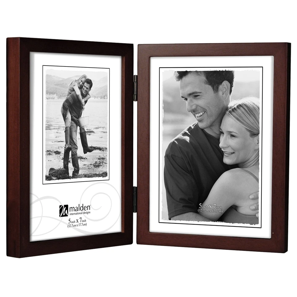 International Designs Dark Walnut Concept Wood Picture Frame, Double Vertical... - Image 1 of 1