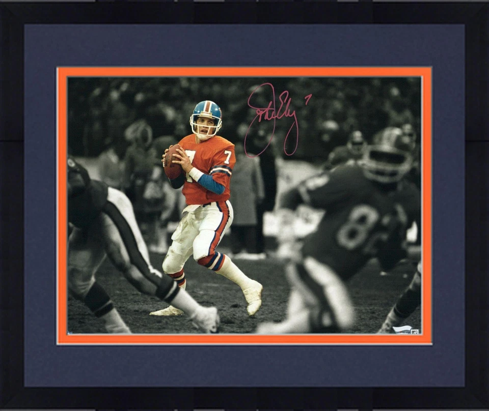 Camiseta deportiva firmada por Frmd John Elway Denver Broncos 11" x 14" foto foca Foto 1 de 1