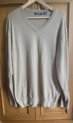 Suéter Liz Claiborne Para Hombres XL Tostado Mezcla de Algodón Manga Larga Cuello en V Jersey Foto 1 de 4