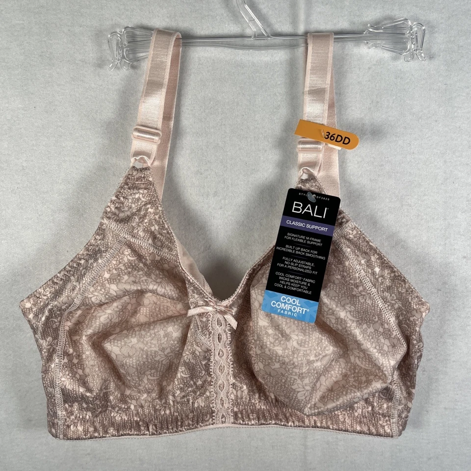 Sujetador Bali 38c Doble Soporte A Medida Inalámbrico Rubor Rosa Encaje 3820 $44 Foto 1 de 1