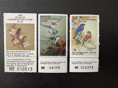1985-1987 Maryland Conservation Stamps MNHOG. - Image 1 of 2