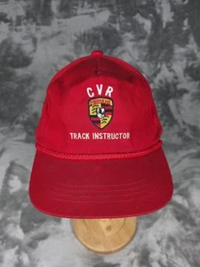 Vintage Porsche Hat Mens Snapback Red CVR Instructor Racing VTG Cap Snap - Picture 1 of 9