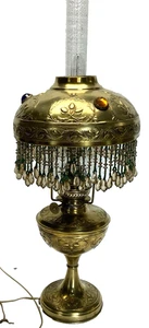 Beautiful Antique Lamp Oil Say " Lamp Parisienne " Electrified 19th - Picture 1 of 8