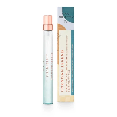 NUEVO Good Chemistry Illume Unknown Legend Eau de Parfum Spray de Viaje .33 Fl Oz Foto 1 de 4