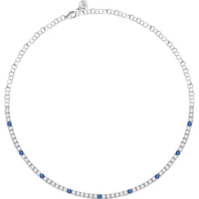 Collana MORELLATO TESORI SAIW136 Argento 925 Zirconi Bianchi Blu Tennis 42 cm - Immagine 1 di 4