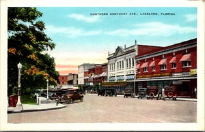 c1910's Postcard Lakeland Kentucky Ave Storefronts View - Picture 1 of 2