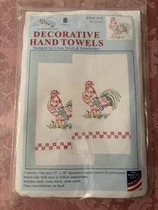 Asciugamani decorativi timbrati per punto croce e ricamo - 2 set - Foto 1 di 2