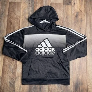 Adidas Hoodie Boys Medium Black Athletic Training Running Fitness Soccer 2535 - Picture 1 of 15