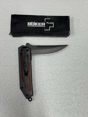 Clip de cinturón de cuchillo plegable con mango de incrustación de madera Boker Plus Foto 1 de 2