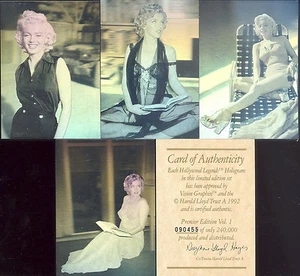 MARILYN MONROE 1992 VISION GRAPHIX HOLOGRAM CARD SET MM1 TO MM4 + AUTHENTICITY - Picture 1 of 1