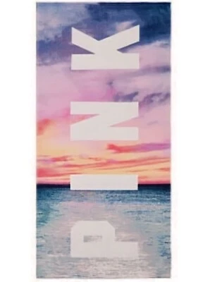 Victoria's Secret розовый пляж полотенце океан закат сцены новый РЕДКАЯ - Изображение 1 из 2