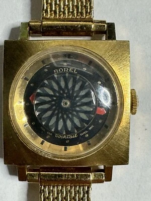 Ernest Borel Kaleidoscope Watch Gold Tone Square Swiss 17 Jewels Not Working - Image 1 of 4