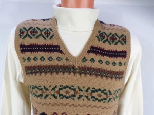 Vintage Ralph Lauren Polo Sleeveless Sweater Men M Hand Knit Camel Hair/Wool L24 - Picture 1 of 10
