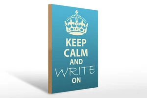 Holzschild Spruch 30x40 cm Keep Calm and write on Holz Deko Schild wooden sign - Bild 1 von 5