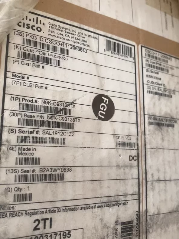 N9K-C93128TX Cisco Nexus 9300 96 port 100M/1/10G-T, 8 port 40G QSFP - Image 1 of 1