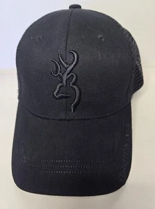 Browning Black On Black Buckmark Logo Adjustable Trucker Cap - Picture 1 of 4
