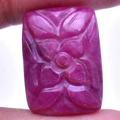 19.00 Cts Unheated Natural Ruby Octagon Hand Carved Magnificent Loose Gemstone - Image 1 of 4