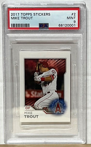2017 Topps Stickers #2 Mike Trout PSA Mint 9 Los Angeles Angels