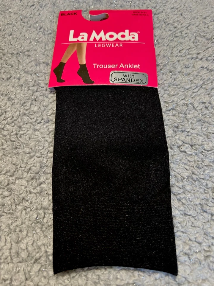 La Moda Legwear брюки лодыжки носки со спандексом женщин размер 9-11 черный - Изображение 1 из 4