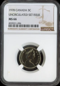 1978 Canada 5 Cents 5C NGC MS66 - Quality - Picture 1 of 2