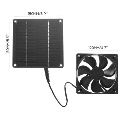 50W Tragbarer Solar Ventilator Lüfter Mit Solarpanel Betriebener Mini Lüfter NEU - Bild 1 von 4
