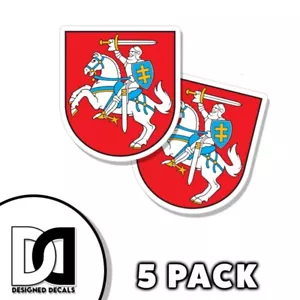 Calcomanías autoadhesivas del escudo de armas de Lituania 3 pulgadas bandera lituana 5pk - Imagen 1 de 3